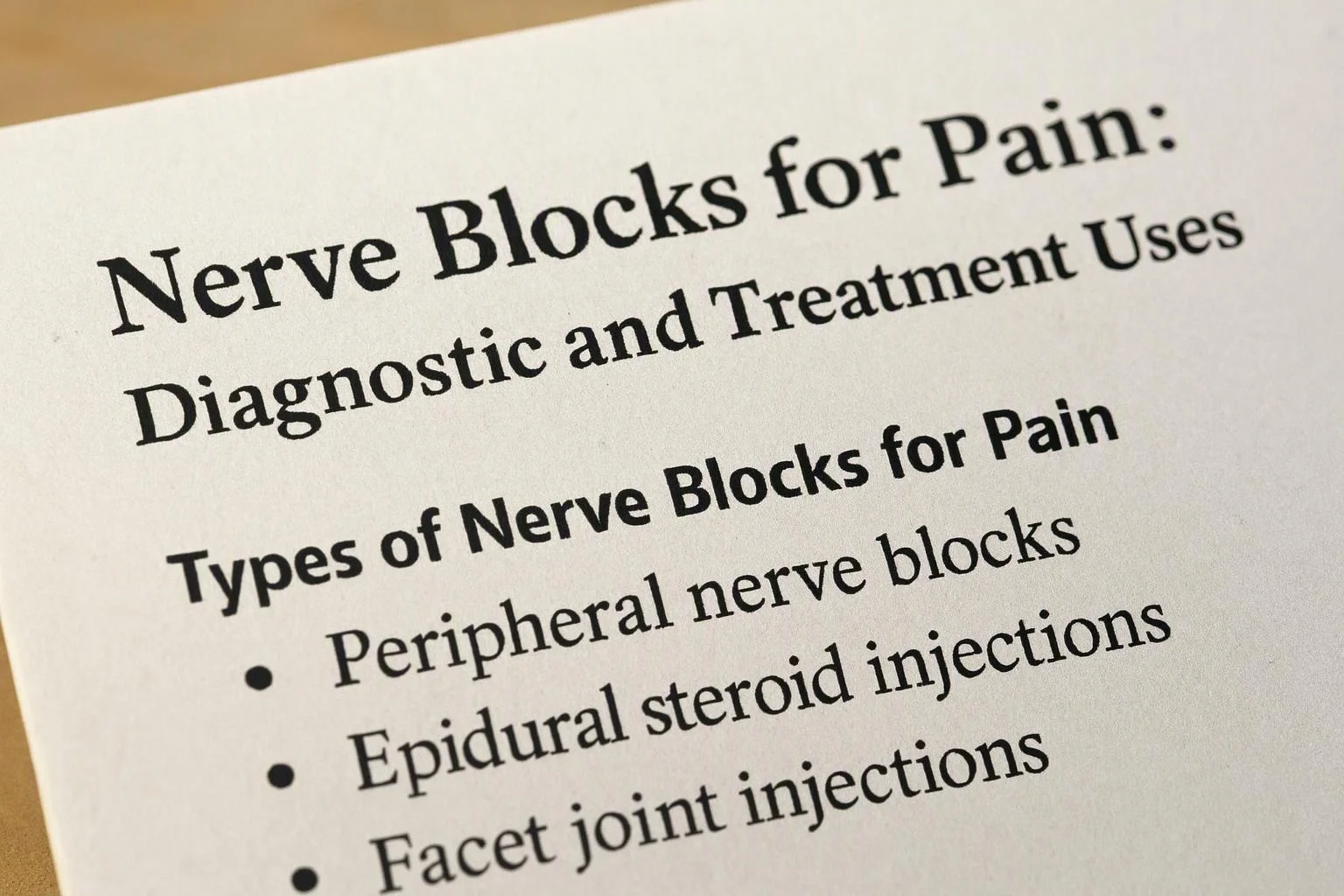 Nerve Blocks for Pain: Diagnostic and Treatment Uses